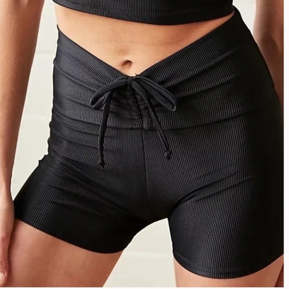 FP Movement by Free People Other - Free People FP Movement x Onzie S/M lace up black rib swim shorts
